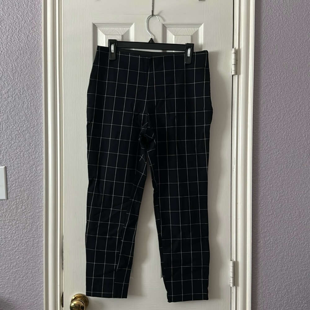 A New Day Black Plaid Pants with Zipper on side